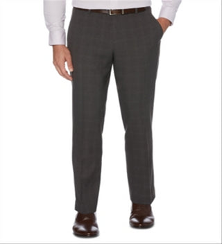 Perry Ellis Men's Modern Fit Performance Stretch Heathered Dress Pants Gray Size 42X30
