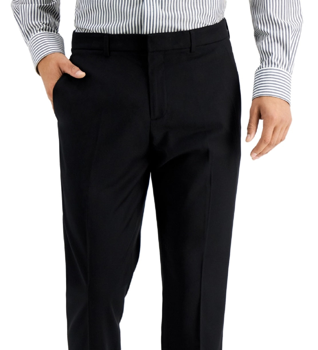Perry Ellis Men's Slim Fit Non Iron Heathered Dress Pants Black Size 34X30