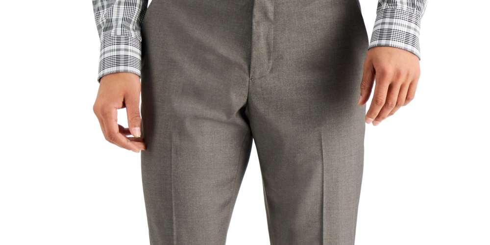 Perry Ellis Men's Slim Fit Non Iron Performance Stretch Heathered Dress Pants Green Size 30X30