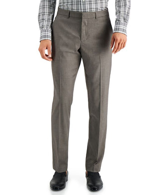 Perry Ellis Men's Slim Fit Non Iron Performance Stretch Heathered Dress Pants Gray Size 32X30