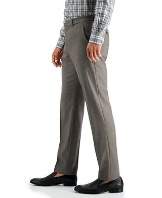 Perry Ellis Men's Slim Fit Non Iron Performance Stretch Heathered Dress Pants Gray Size 32X30