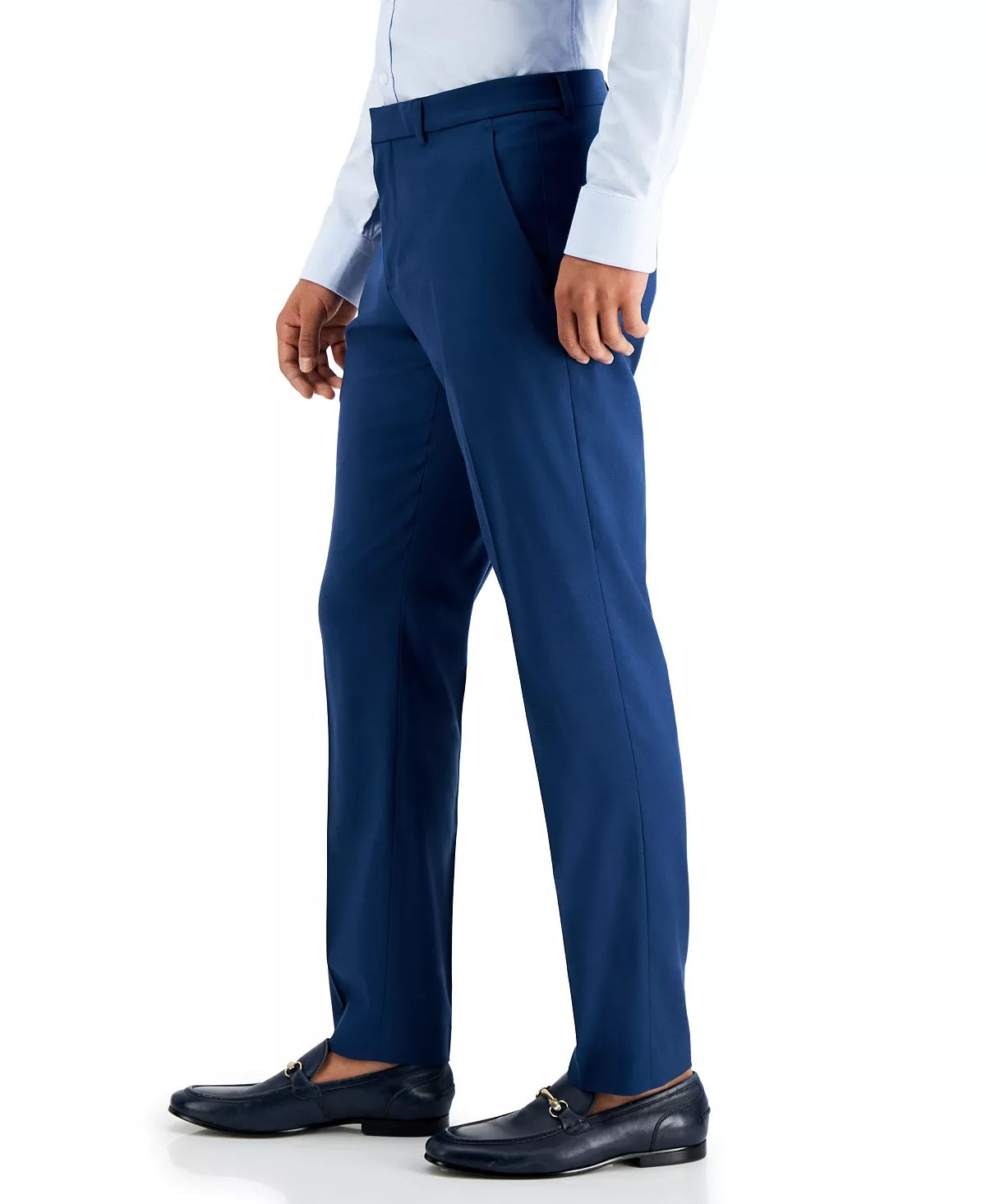 Perry Ellis Men's Slim Fit Non Iron Performance Stretch Heathered Dress Pants Blue Size 32X32