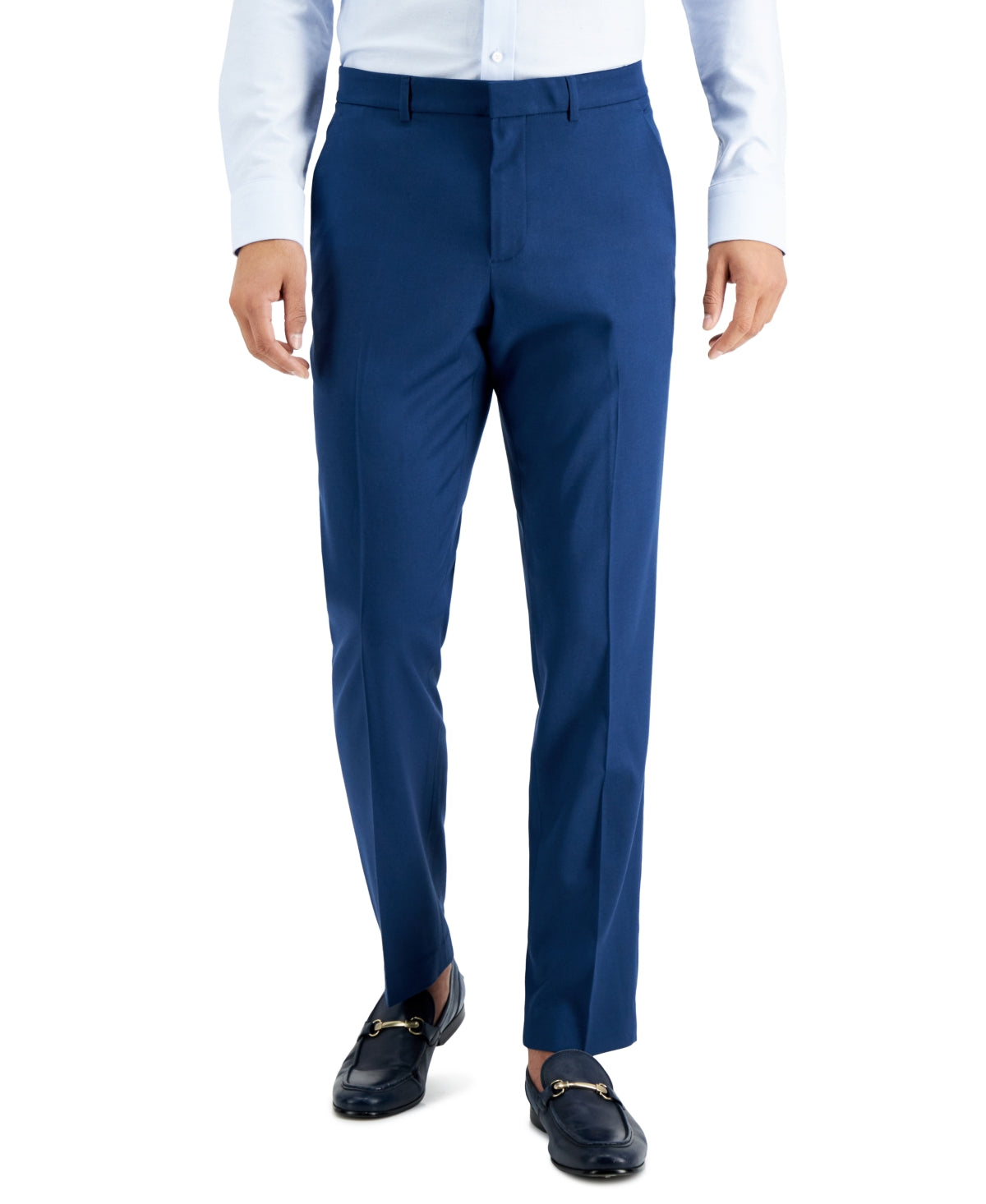 Perry Ellis Men's Slim Fit Non Iron Performance Stretch Heathered Dress Pants Blue Size 32X32