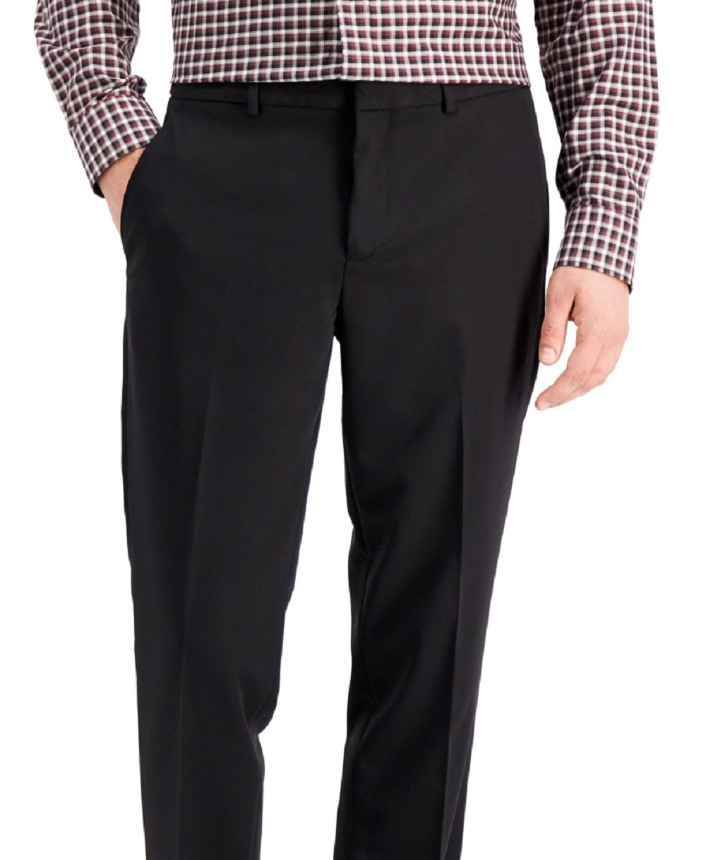 Perry Ellis Men's Modern Fit Stretch Solid Resolution Pants Black Size 36X29