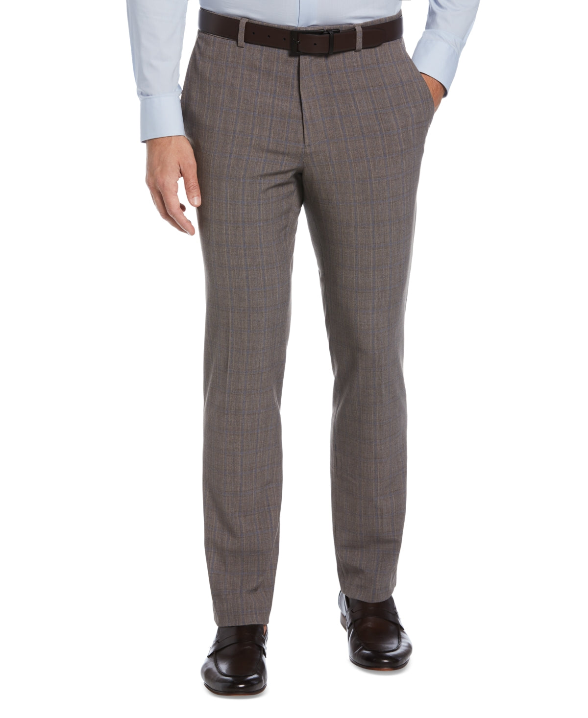 Perry Ellis Portfolio Men's Slim Fit Flat Front Dress Pants Gray Size 36X32