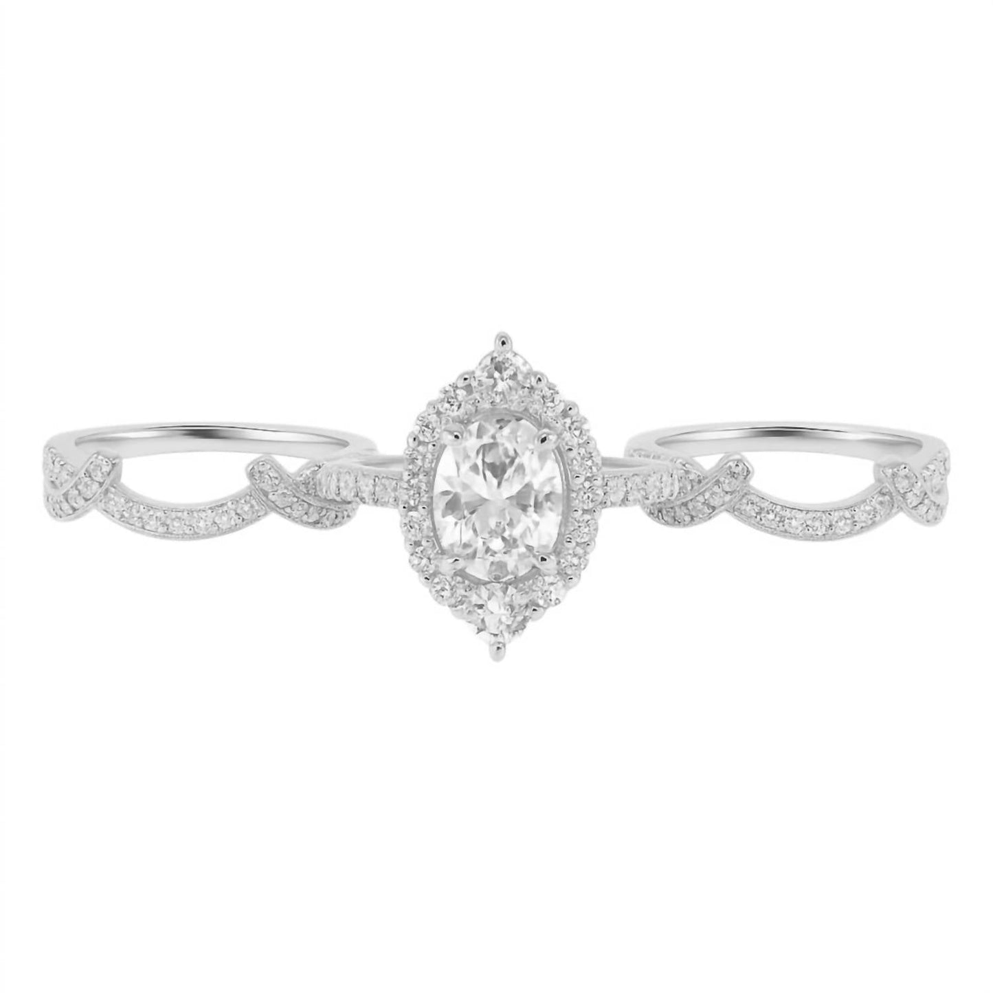 Allyanna Gifts - Women's Oval Moissanite Ring - 3 Piece Set