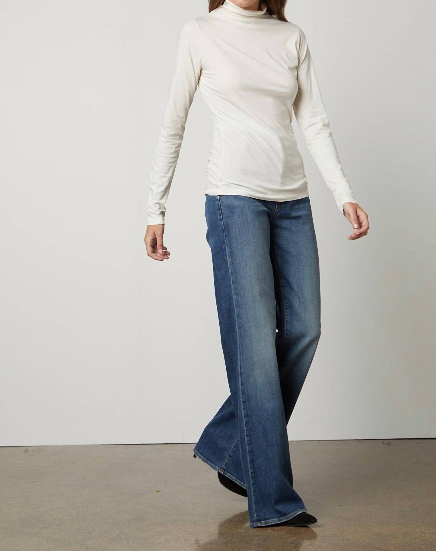 Velvet By Graham & Spencer - Gauzy Whisper Fitted Mock Neck Tee