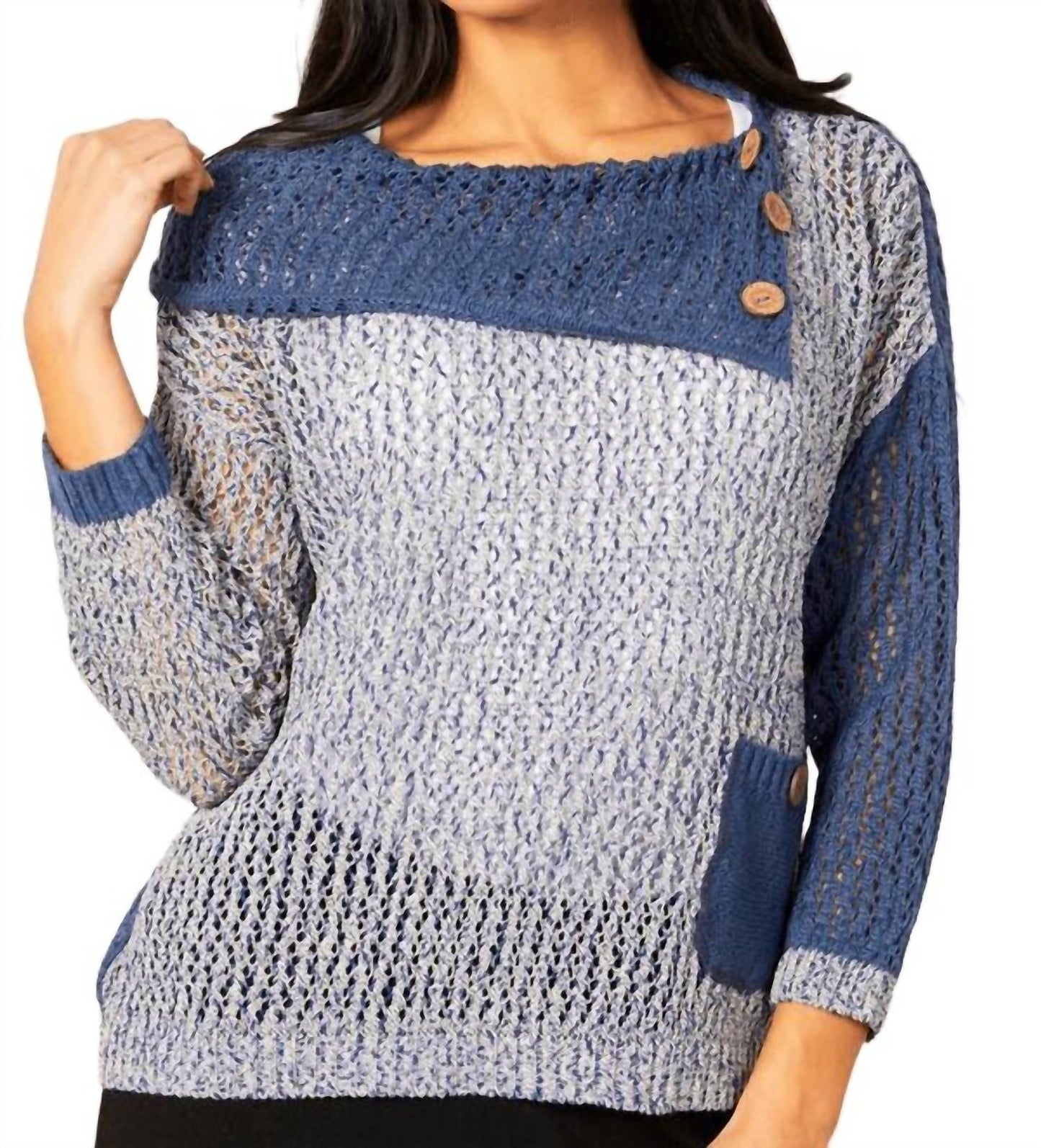 French Kyss - Crochet Draped Neck Top