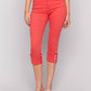 Charlie B - Cropped Twill Jeans With Snap Button Cuff Detail