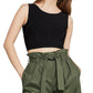 BCBGMAXAZRI Women's Fenella Cropped Top Black Size Small