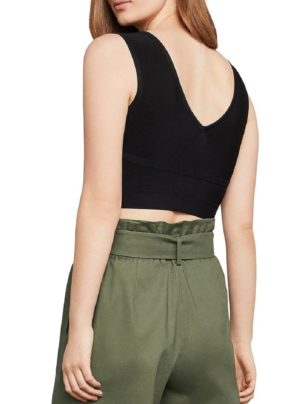 BCBGMAXAZRI Women's Fenella Cropped Top Black Size Small