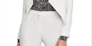 BCBGMAXAZRIA Women's Lloyd Asymmetrical Open Front Blazer White Size Small