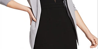 BCBGeneration Women's Open Front Crepe Blazer Gray Size X-Small