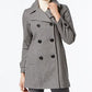 Anne Klein Double-Breasted Long Peacoat Medium Gray