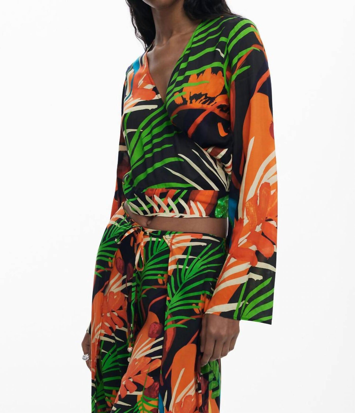Desigual - TROPICAL WRAP TOP
