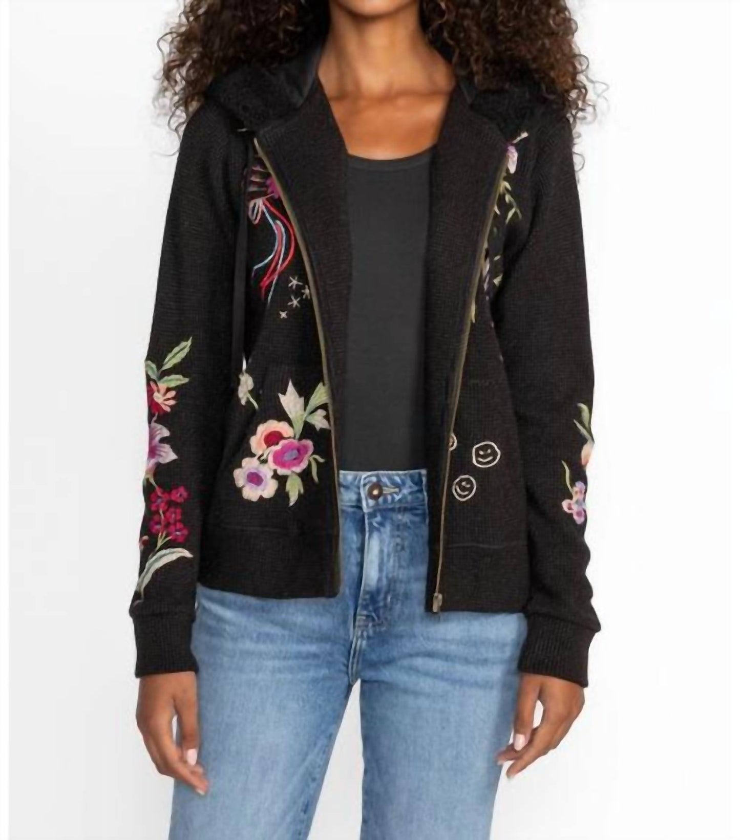 Johnny Was - METALLIC THERMAL ZIP UP HOODIE COLETTE