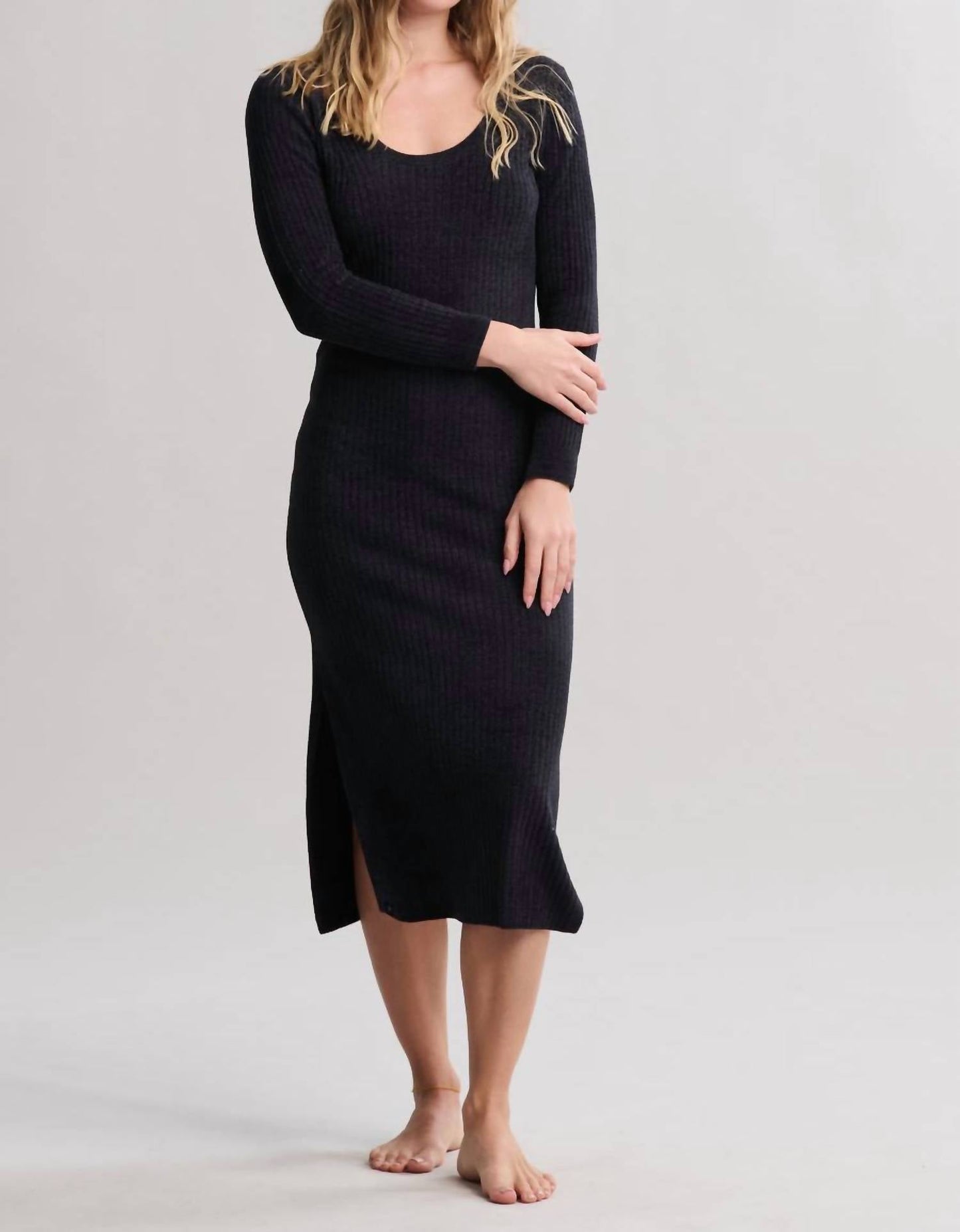 Barefoot Dreams - Cozychic Lite Ribbed Scoop Neck Midi Dress