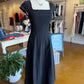 Kld. Signature - Women's Square Neck Cap Sleeve Midi Dress
