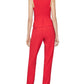 BCBGMAXAZRIA Women's Sleeveless Slim Leg Peplum Jumpsuit Red Size 2