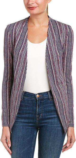 BCBGeneration Women's Stripe Elongated Blazer Blue Size Small