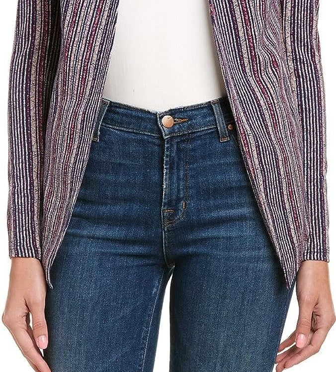 BCBGeneration Women's Stripe Elongated Blazer Blue Size Small