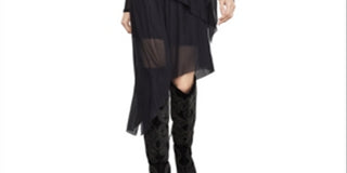 BCBGMAXAZRIA Women's Asymmetrical Turtleneck Dress Black Size Medium