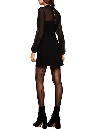 BCBGeneration Women's Mesh Sleeve Cutout Dress Black Size 4