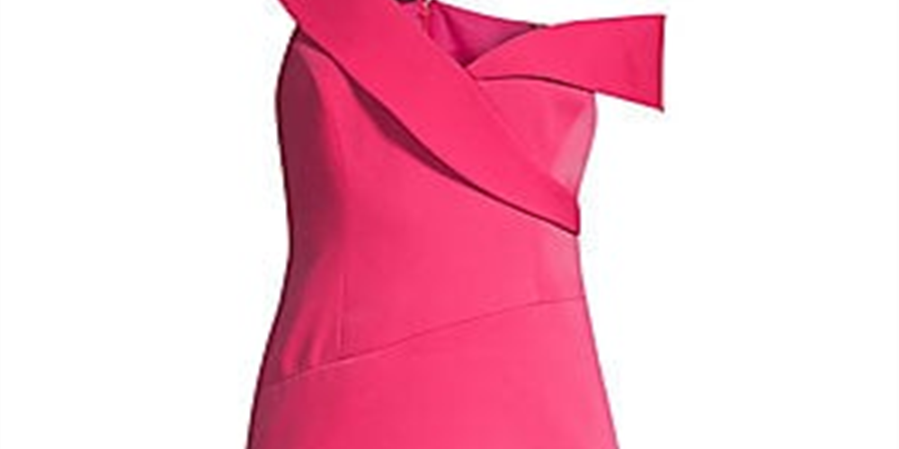 BCBG Max Azria Women's Micro Satin Bias Cut Hem Dress Pink Size 6