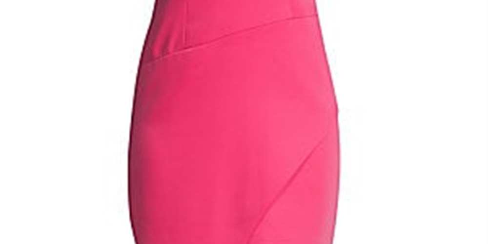 BCBG Max Azria Women's Micro Satin Bias Cut Hem Dress Pink Size 6