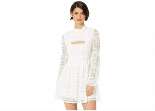 BCBGeneration Women's Peek a Boo Lace Dress White Size 2