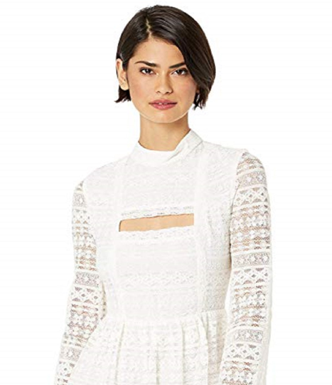 BCBGeneration Women's Peek a Boo Lace Dress White Size 2