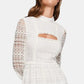 BCBGeneration Women's Lace Peek a Boo Mini Dress White Size 6