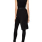 BCBGMAXAZRIA Women's Asymmetric Mixed Media Top Black Size Large