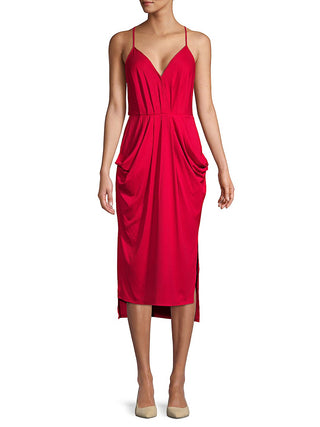 BCBGeneration Women's Cocktail Drapey Pocket Knit Dress Pink Size Large