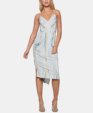 BCBGeneration Women's Draped High Low Midi Dress White Size Small