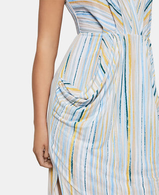 BCBGeneration Women's Draped High Low Midi Dress White Size Small