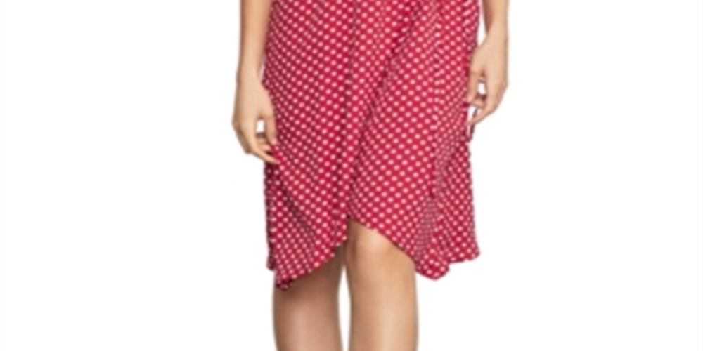 BCBG Max Azria Women's Polka Dot Faux Wrap Dress Pink Size XS