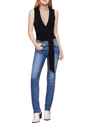 BCBGeneration Women's Cut Out Wrap Tie Bodysuit Black Size XX-Small