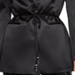 BCBGMAXAZRIA Women's Satin Office One Button Blazer Black Size L