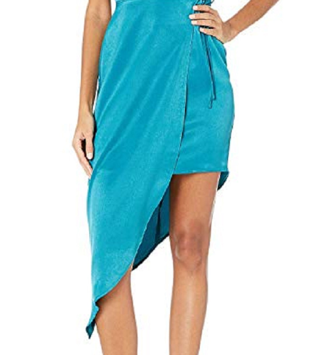 BCBGeneration Women's Asymmetrical Side Tie Dress Blue Size 6