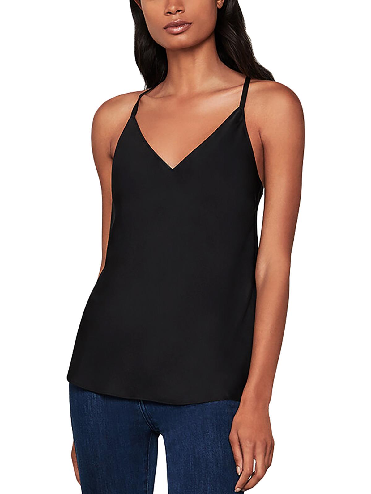 BCBGMAXAZRIA Women's Satin Halter Camisole Top Black Size XX-Small