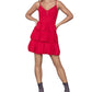 BCBGMAXAZRIA Women's Chiffon V Neck Mini Dress Red Size 10