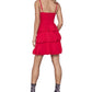 BCBGMAXAZRIA Women's Chiffon V Neck Mini Dress Red Size 10