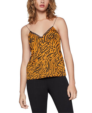 BCBGeneration Women's Tiger-Print Tank Top Yellow Size Small