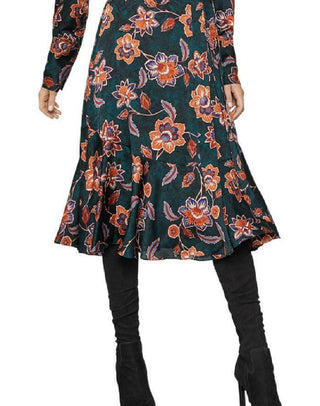 Bcbgmaxazria Women's Floral Satin Georgette Wrap Dress Blue Size Large