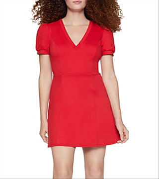 BCBGeneration Women's Solid a Line Dress Red Size XX-Small