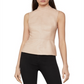 BCBGMAXAZRIA Women's Faux Leather Mock Neck Peplum Top Pink 2 Pink Size 2