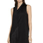 BCBGMAXAZRIA Women's Fringe TrimAsymmetrical Maxi Dress Black Size Medium