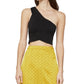 BCBGMAXAZRIA Women's One-Shoulder Crop Top Black Size X-Small