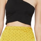 BCBGMAXAZRIA Women's One-Shoulder Crop Top Black Size X-Small